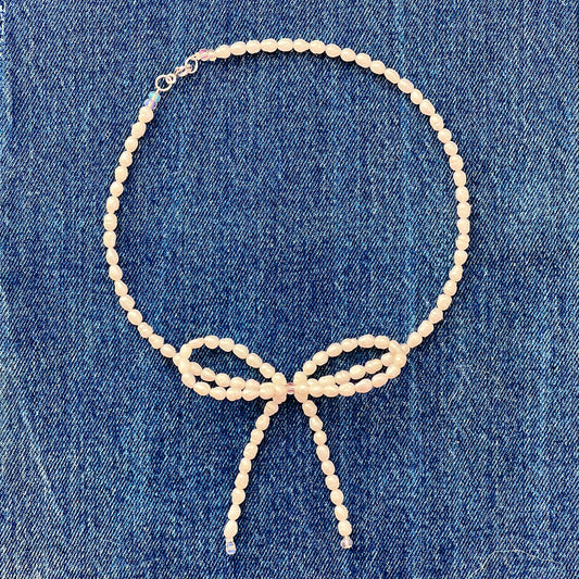 Pearl Bow Necklace